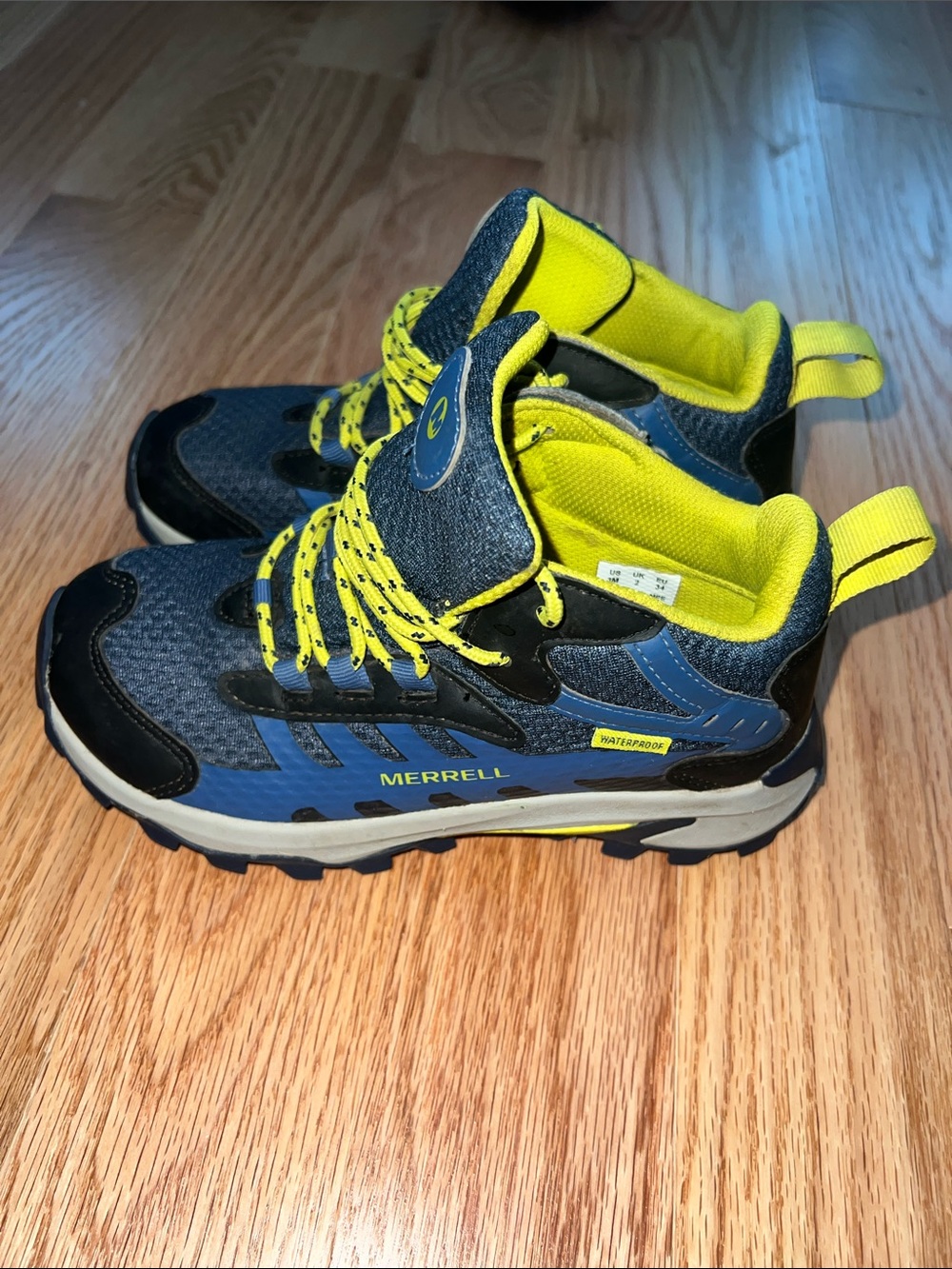 Merrell Kids Blue and Yellow Trail Sneakers
